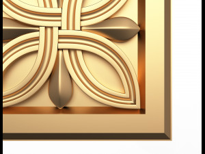 rosette carved decoration cnc 023 3D Model