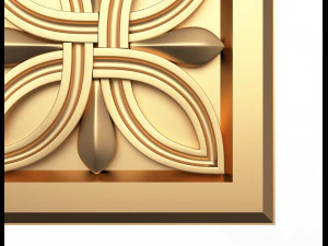 rosette carved decoration cnc 023 3D Model