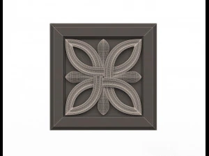 rosette carved decoration cnc 023 3D Model