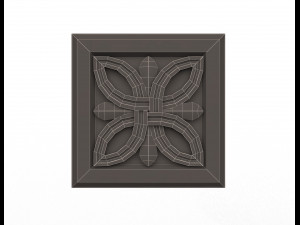 rosette carved decoration cnc 023 3D Model
