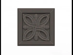 rosette carved decoration cnc 023 3D Model