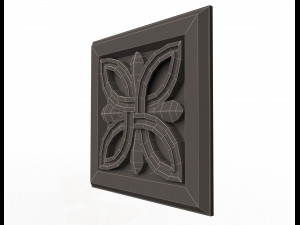 rosette carved decoration cnc 023 3D Model