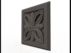 rosette carved decoration cnc 023 3D Model