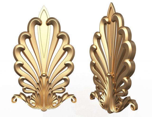 shell carved decoration 3D Model .c4d .max .obj .3ds .fbx .stl .blend 