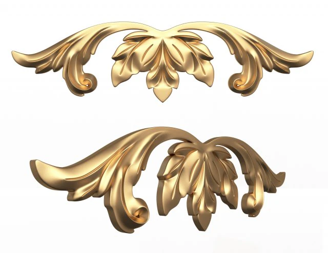 carved plaster molding decoration 02 3D Model .c4d .max .obj .3ds .fbx .stl .blend 