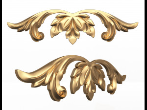 carved plaster molding decoration 02 3D Model