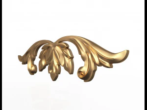 carved plaster molding decoration 02 3D Model