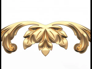 carved plaster molding decoration 02 3D Model