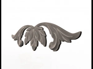 carved plaster molding decoration 02 3D Model