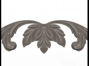 carved plaster molding decoration 02 3D Model