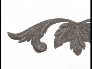 carved plaster molding decoration 02 3D Model