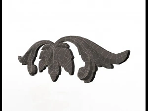 carved plaster molding decoration 02 3D Model
