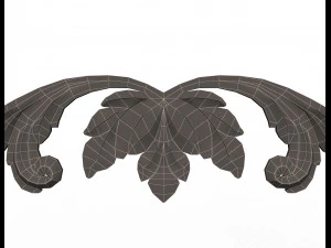 carved plaster molding decoration 02 3D Model