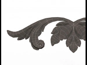 carved plaster molding decoration 02 3D Model
