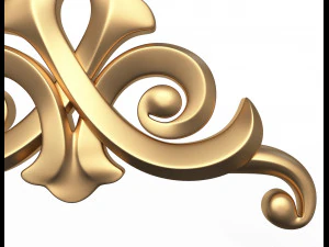 кутова різьблена гіпсова ліпнина декор 03 3D Модель