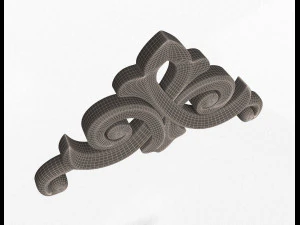 кутова різьблена гіпсова ліпнина декор 03 3D Модель