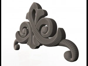 кутова різьблена гіпсова ліпнина декор 03 3D Модель