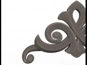 кутова різьблена гіпсова ліпнина декор 03 3D Модель