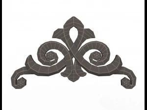 кутова різьблена гіпсова ліпнина декор 03 3D Модель