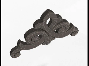 кутова різьблена гіпсова ліпнина декор 03 3D Модель