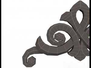 кутова різьблена гіпсова ліпнина декор 03 3D Модель