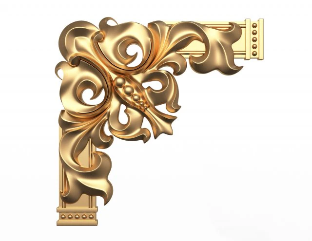 corner carved plaster molding decoration 04 3D Model .c4d .max .obj .3ds .fbx .stl .blend 