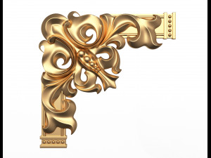 corner carved plaster molding decoration 04 3D Model