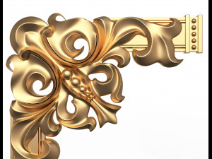corner carved plaster molding decoration 04 Model 3D