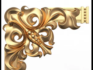 corner carved plaster molding decoration 04 3D Model
