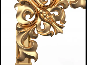 corner carved plaster molding decoration 04 3D Model