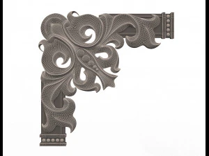 corner carved plaster molding decoration 04 3D Model