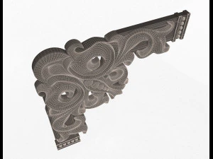 corner carved plaster molding decoration 04 3D Model
