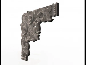 corner carved plaster molding decoration 04 3D Model
