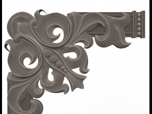 corner carved plaster molding decoration 04 Model 3D