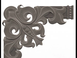 corner carved plaster molding decoration 04 3D Model