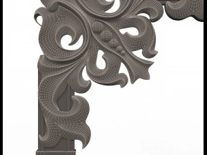 corner carved plaster molding decoration 04 3D Model