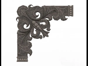 corner carved plaster molding decoration 04 3D Model