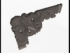 corner carved plaster molding decoration 04 3D Model