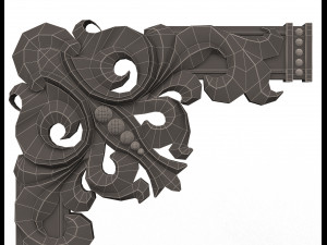 corner carved plaster molding decoration 04 Model 3D