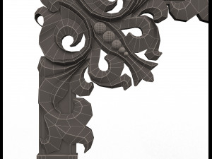corner carved plaster molding decoration 04 Model 3D