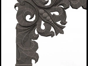 corner carved plaster molding decoration 04 3D Model