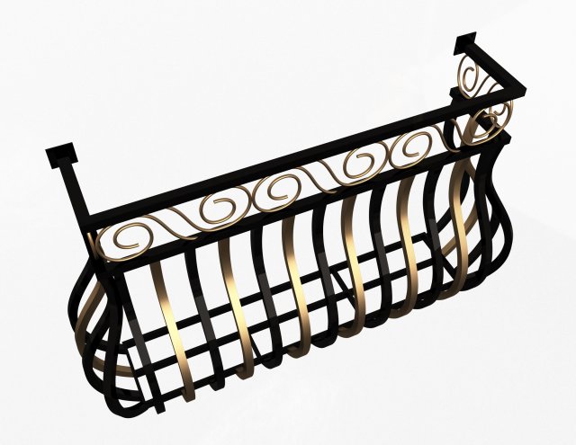 forging iron forged balcony railing 03 3D Model .c4d .max .obj .3ds .fbx .stl .blend 