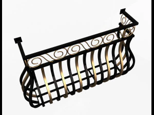 kucie kutej balustrady balkonowej 03 Model 3D
