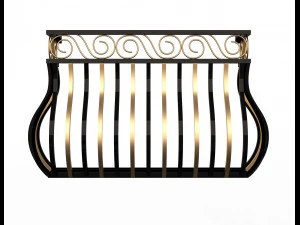 forging iron forged balcony railing 03 3D Model