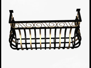 forging iron forged balcony railing 03 3D Model