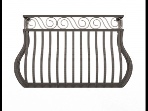 forging iron forged balcony railing 03 3D Model