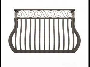 forging iron forged balcony railing 03 3D Model