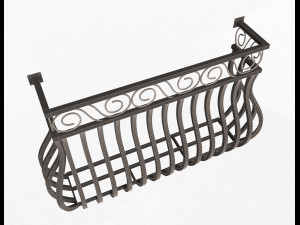 forging iron forged balcony railing 03 3D Model