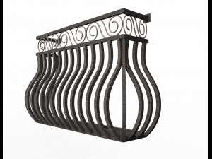 forging iron forged balcony railing 03 3D Model