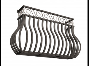forging iron forged balcony railing 03 3D Model
